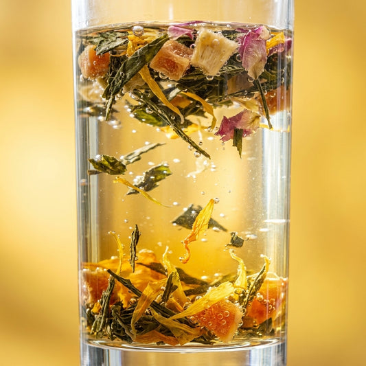 Bloei Tropisch losse thee trekt in koud water - cold brew