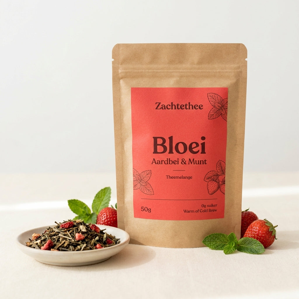 Bloei Aardbei & Munt 50 gram losse thee – formaat