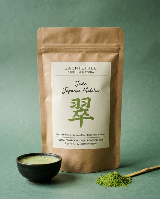 Zachtethee Jade – Japanse matcha, 50 g en 100 g kraft zakje