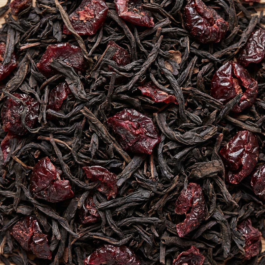 Losse Wilde Kers thee: Ceylon zwarte thee met kersenstukjes